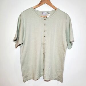 Vintage NWT Hasting & Smith Henley 100% Cotton T-shirt, Beige, Round Neck,‎ Sz L